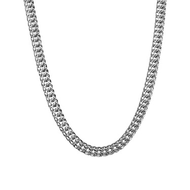 Серебряная цепочка, плетение Питон, родий, ширина 5,5 мм