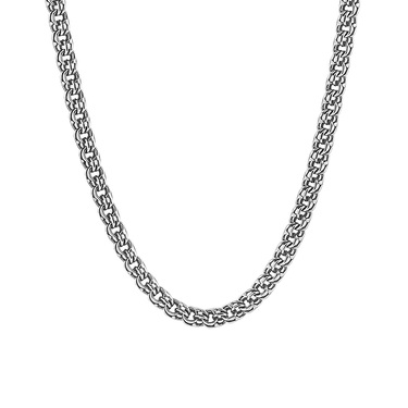 Серебряная цепочка, плетение Круглый Бисмарк с алмазной гранью, чернение, ~20 грамм, ширина 4 мм