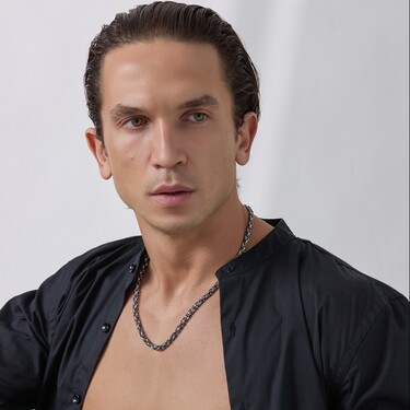 Серебряная цепь с чернением, плетение Королевская Мантия, ширина 0,5 см