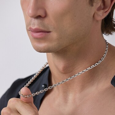 Серебряная цепочка, плетение Якорное, ширина 5 мм