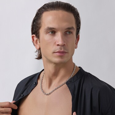 Серебряная цепочка, плетение якорное, ширина 6 мм