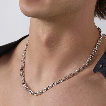 Серебряная цепочка, плетение якорное, ширина 6 мм