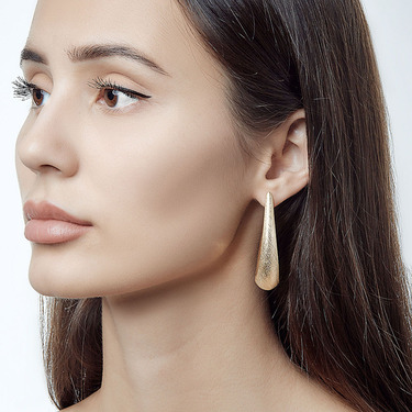 Серебряные серьги матированные с позолотой