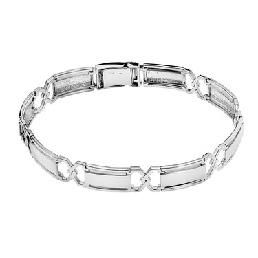 Серебряный браслет, полужесткое плетение, ширина 1,1 см