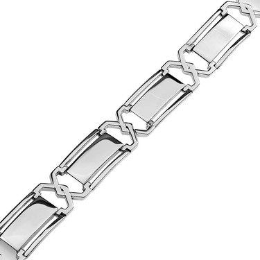 Серебряный браслет, полужесткое плетение, ширина 1,1 см