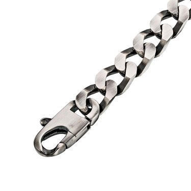 Серебряный мужской браслет, плетение Панцирь вставка с молитвой 