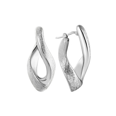 Серебряные серьги матированные, покрытие родий