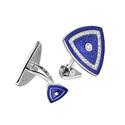 Запонки,Серебро,с вставкой Фианит,Эмаль Синяя цвета,РОССИЯ