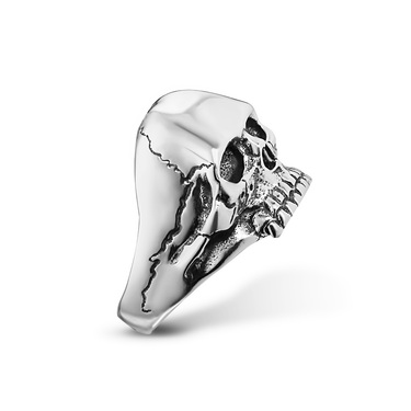 Серебряное кольцо Череп, чернение