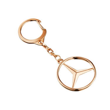 Серебряный брелок для ключей Mercedes в позолоте