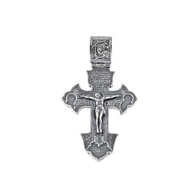 Серебряный мужской православный крест, чернение