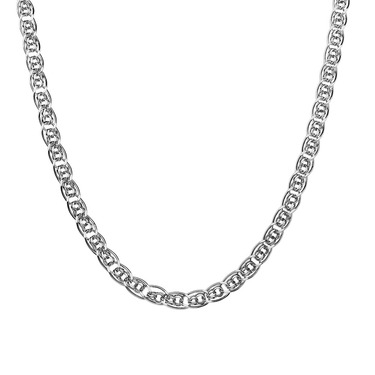 Женская серебряная цепочка, плетение Нонна/Бисмарк, родированная, ширина 4,5 мм