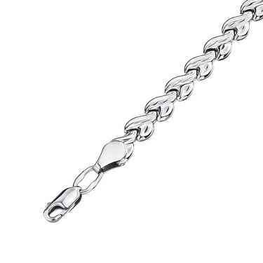 Серебряный женский браслет, плетение Ролекс, родий, ширина 6,1 мм