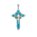 Крест,Подвеска,Оберег,Золото,Серебро,с вставкой Золото 585,Бирюза Золотой цвета,РОССИЯ