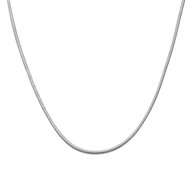 Серебряная цепочка, плетение снейк с гранью, покрытие родий, ширина 1,3 мм