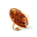 Кольцо,Серебро,с вставкой Янтарь Оранжевый,Желтый,Коричневый цвета,РОССИЯ