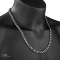 Серебряная мужская цепь, плетение Ручной бисмарк, оксидирование, ширина 7,4 мм Цепочка на шею,Серебро,с замком Карабинный,РОССИЯ