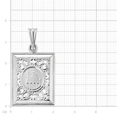 Серебряная подвеска мужская мусульманская, мечеть в Коране, родий