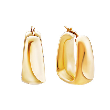 Серебряные серьги формы трапеции, покрытие позолотой