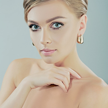 Серебряные серьги формы трапеции, покрытие позолотой