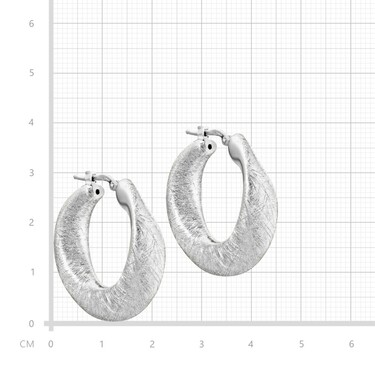 Серебряные серьги матированные круглой формы, покрытие родий