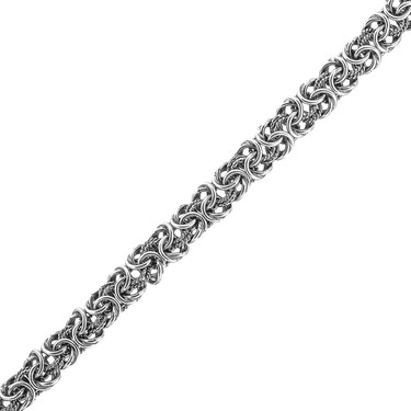 Серебряная цепь с чернением, плетение Королевская мантия, ширина 1 см