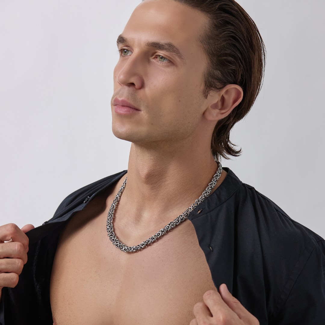 Цепочка на шею,Серебро,с замком Карабинный,РОССИЯ