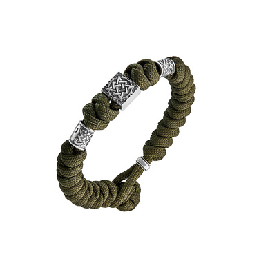 Браслет из паракорда с серебряной вставкой 