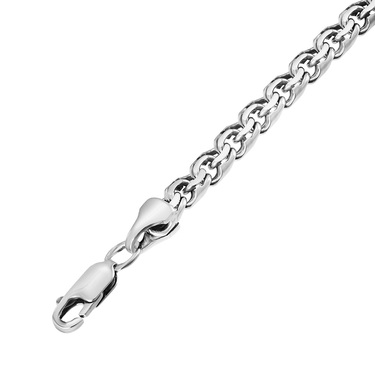 Серебряный браслет плетение Бисмарк, оксидирование, ширина 5 мм