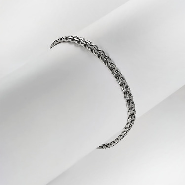 Серебряный браслет плетение Бисмарк, оксидирование, ширина 5 мм