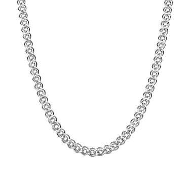 Женская серебряная цепочка, плетение Нонна, родированная, ширина 4 мм