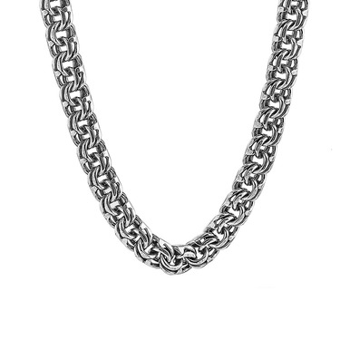 Серебряная цепочка, плетение ручной Бисмарк с чернением, более 50 грамм, ширина 7 мм