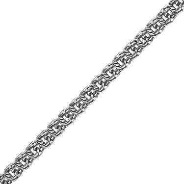 Серебряная цепочка, плетение ручной Бисмарк с алмазной гранью, чернение, более 50 грамм, ширина 7 мм