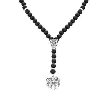 Бусы-четки из шунгита с серебряными вставками с 