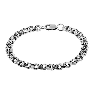 Серебряный мужской браслет, плетение ручной Бисмарк с чернением, ширина 6,6 мм