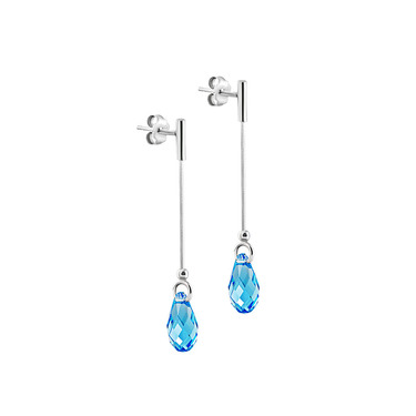 Серебряные серьги с камнями Сваровски