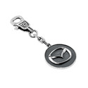 Серебряный брелок автомобилиста Mazda, чернение Сувенир,Брелок,Серебро,с замком Карабинный,РОССИЯ