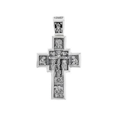 Серебряный мужской православный крест с чернением