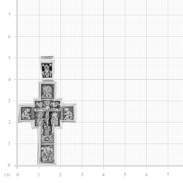 Серебряный мужской православный крест с чернением