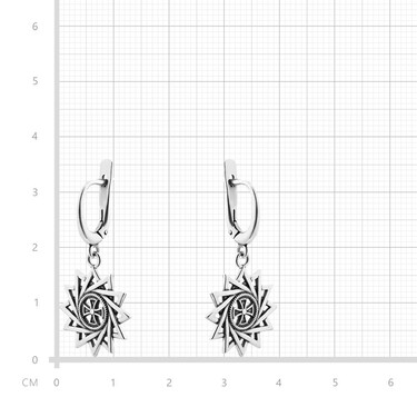 Серебряные длинные двусторонние серьги с подвесками 