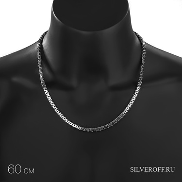 Серебряная цепочка, плетение Сколоченный якорь, родированая, ширина 5 мм