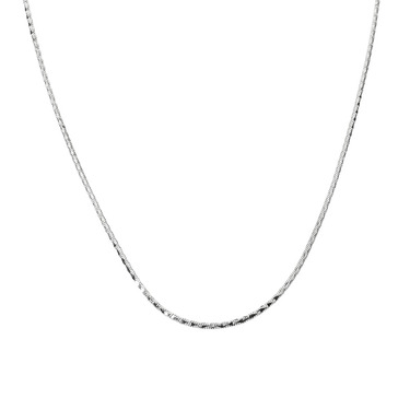 Серебряная цепочка, плетение снейк круглый с лазерной насечкой, покрытие родий, ширина 1 мм