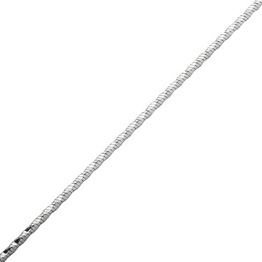 Серебряная цепочка, плетение снейк круглый с лазерной насечкой, покрытие родий, ширина 1 мм