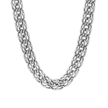 Серебряная цепь мужская, плетение ручной Бисмарк с чернением, более 100 грамм, ширина 1,1 см