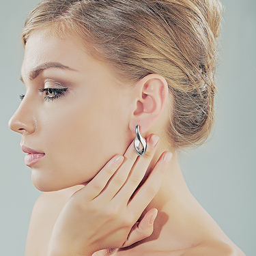 Серебряные серьги, покрытие родий