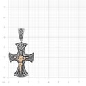 Крест,Подвеска,Оберег,Золото,Серебро,с вставкой Золото 585 Золотой цвета,РОССИЯ