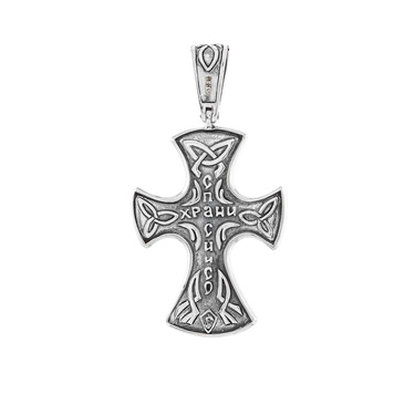 Серебряный православный крест с золотой накладкой и чернением 