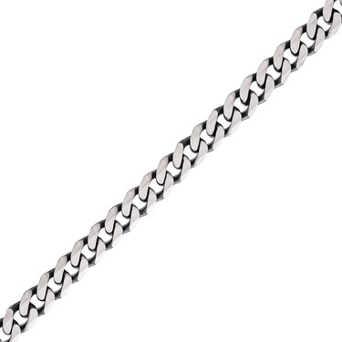 Серебряный мужской браслет, плетение Панцирное, покрытие палладий, ширина 7 мм