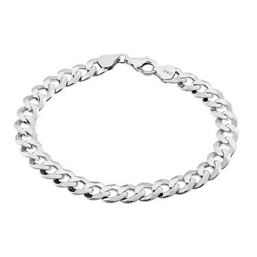 Серебряный браслет, плетение Панцирное, покрытие родием, ширина 0,8 см