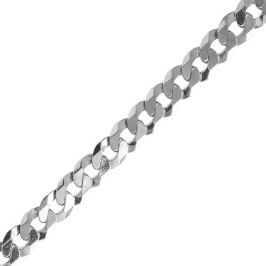 Серебряный браслет, плетение Панцирное, покрытие родием, ширина 0,8 см